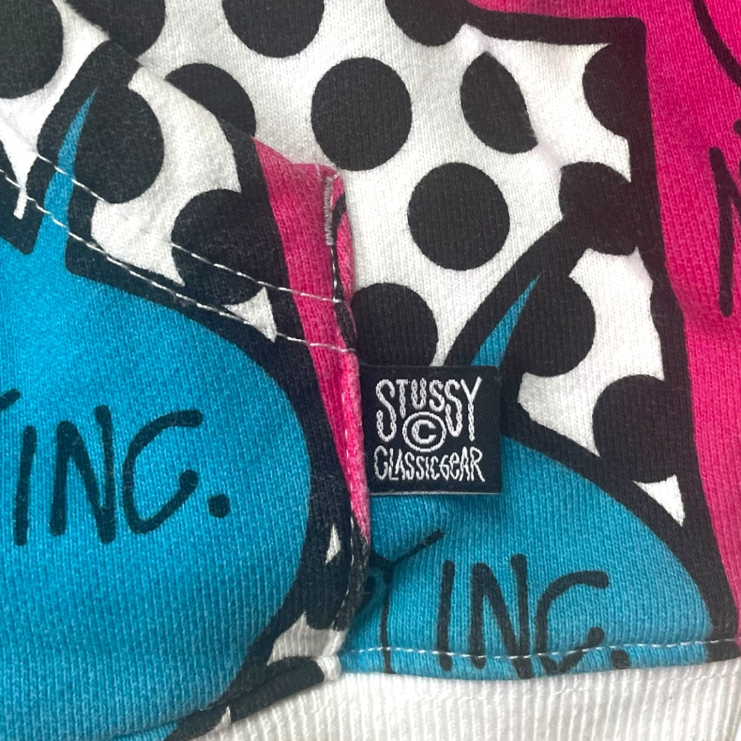Stussy All Over Print Hoodie Comic Speech Bubble Graphic