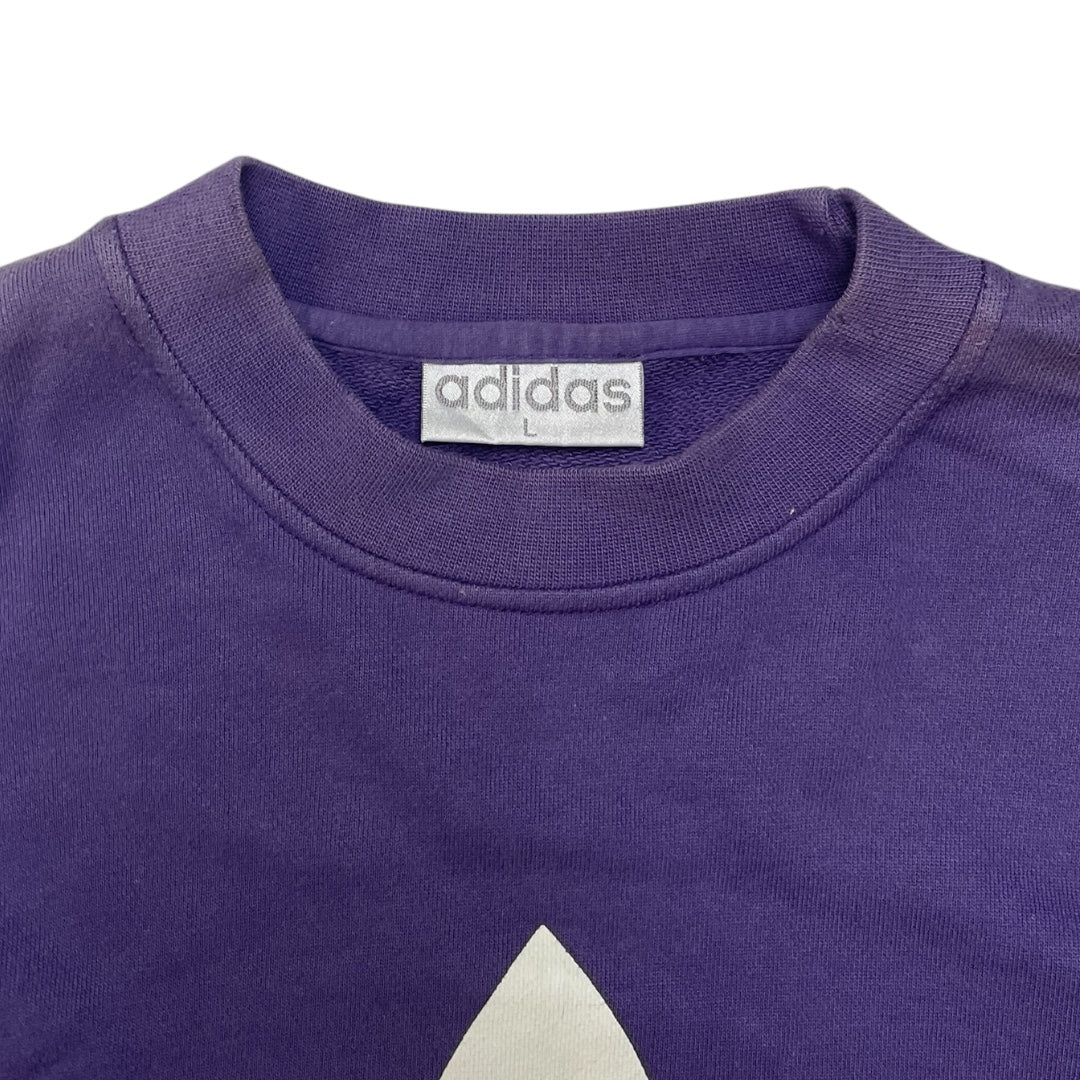 Vintage 90s Adidas Trefoil Logo Purple Sweatshirt